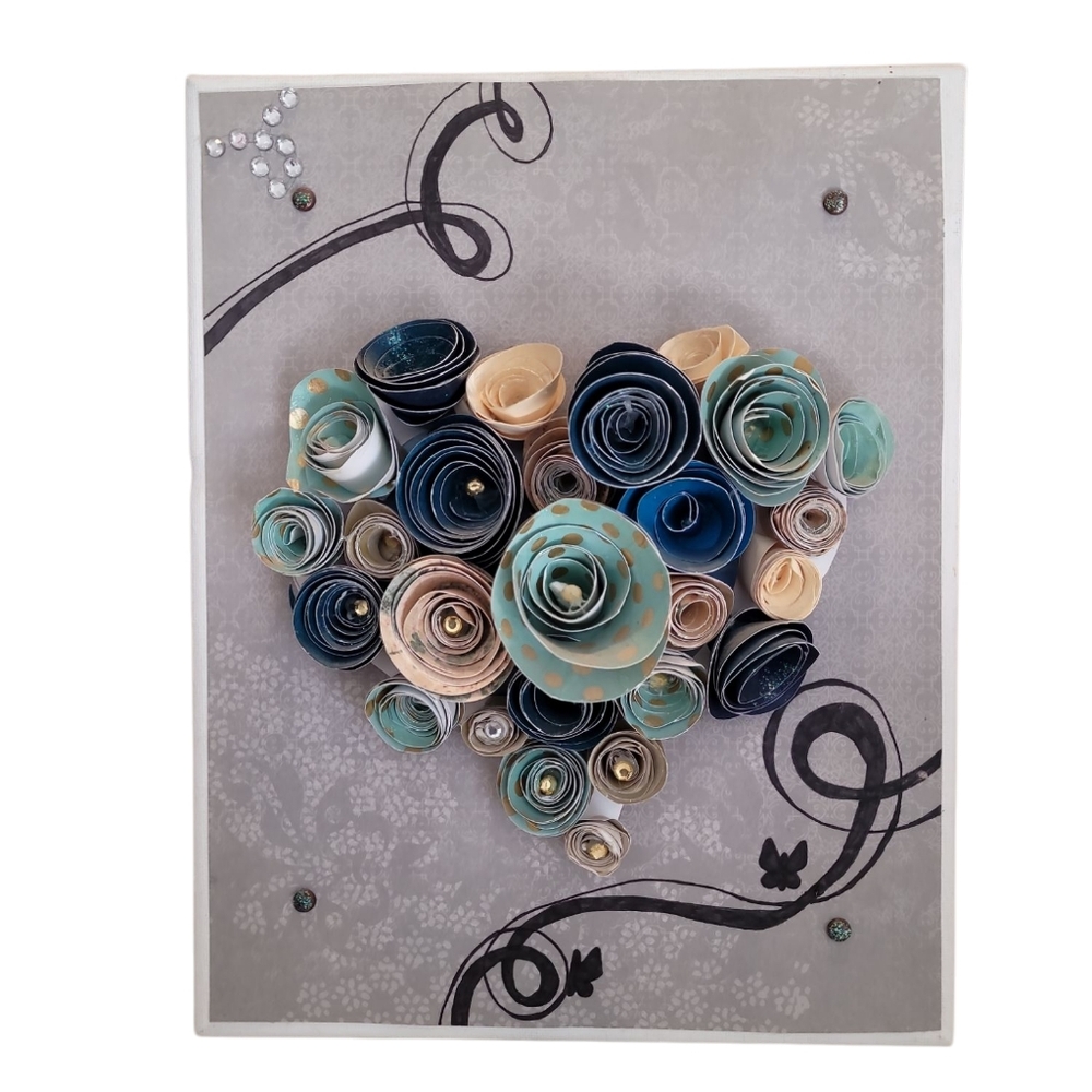 Handcrafted Floral Heart Wall Art